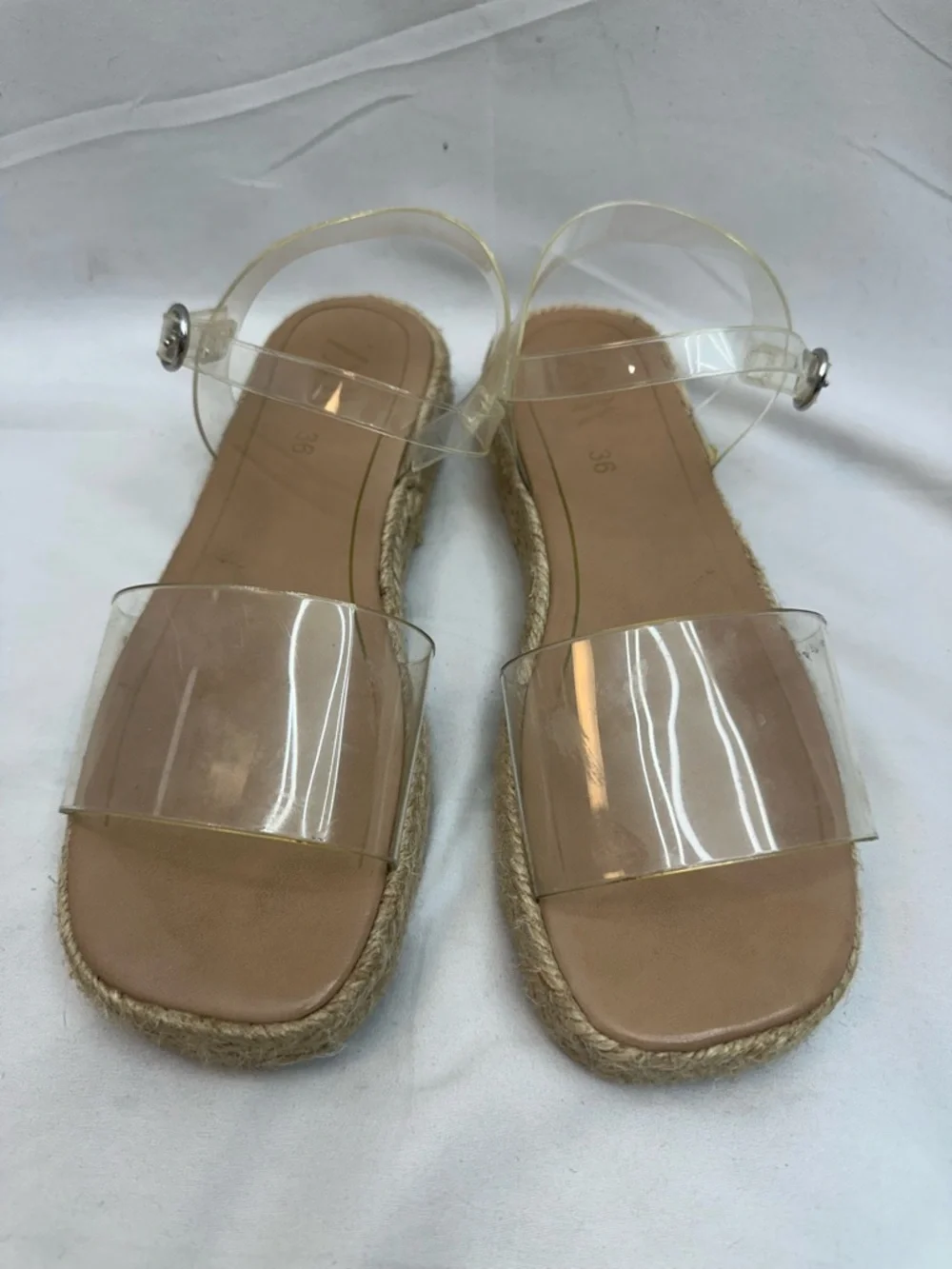 Zara Clear Strap Espadrille Platform Sandals 36 - Picture 2 of 5